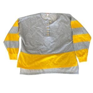 Vintage Activewear Sweatshirt Top Henley Large